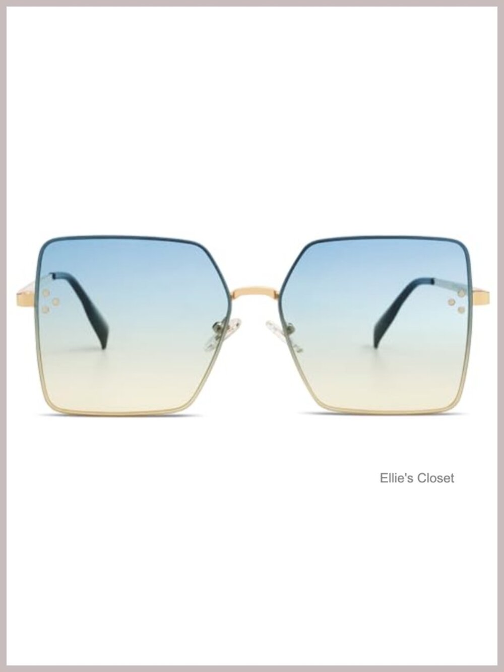 SOJOS Big Square Sunglasses UV400 Metal Frame Designer Shades Large
